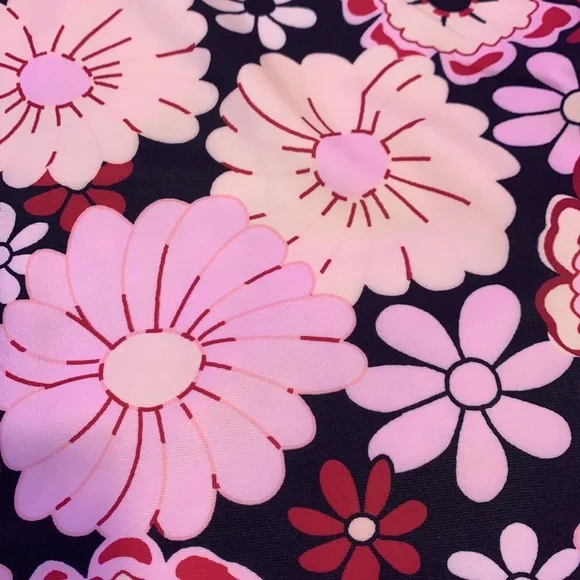 ❌DONATED❌Black Multi Color Retro Boho Hippie Floral Prints Flare Pants - Picture 10 of 14